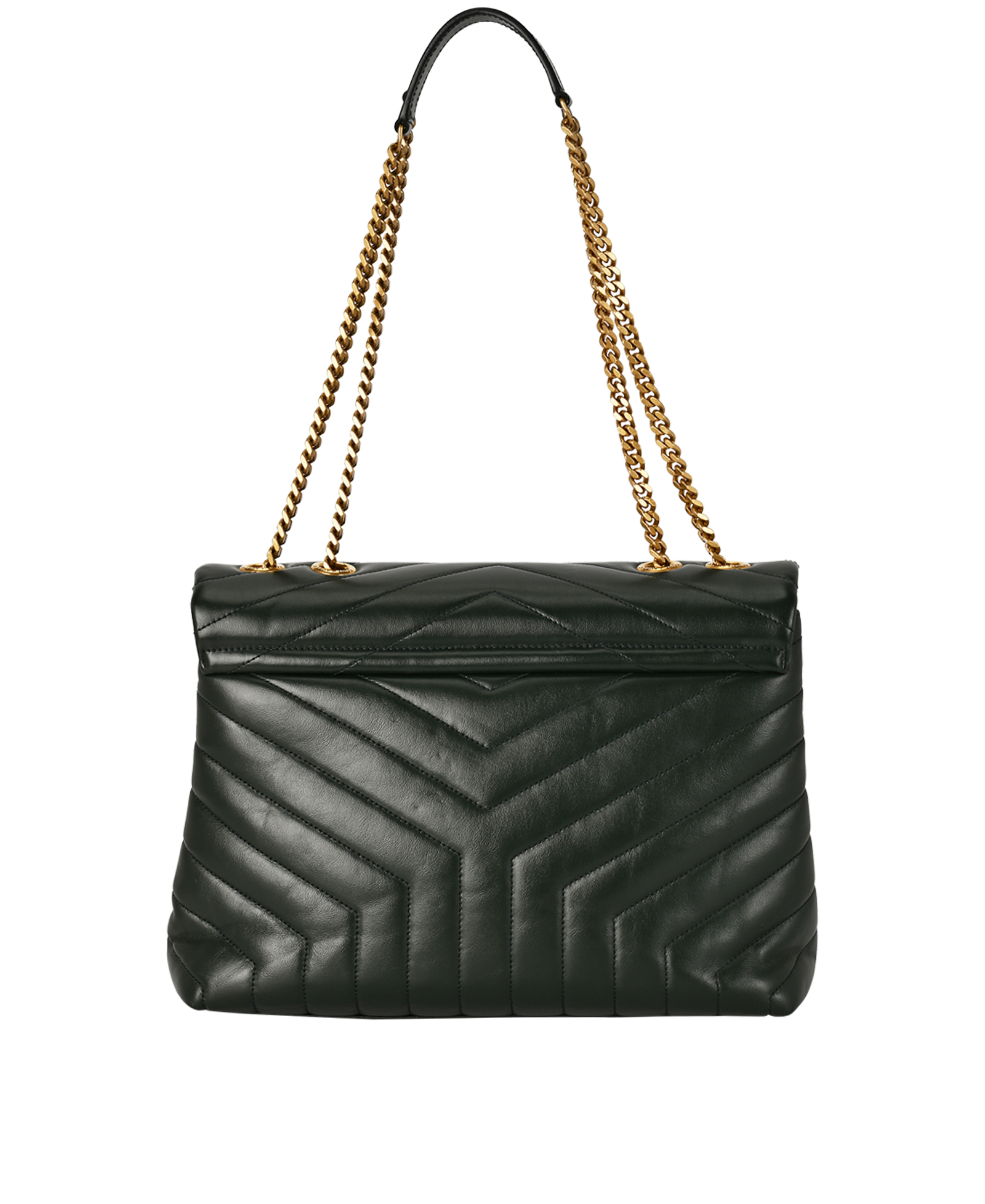 Medium Loulou, &pound;1,300, Handbags, Green, Leather, Back view